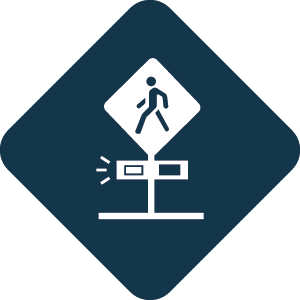 signs, markings, pedestrian crossing lights icon