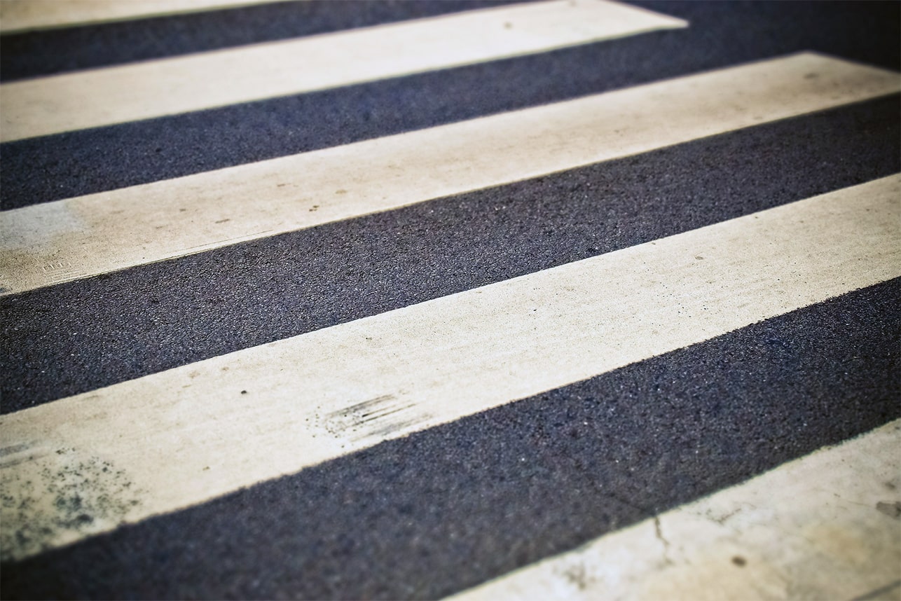 crosswalk pavement markings closeup