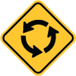 roundabout street warning sign icon