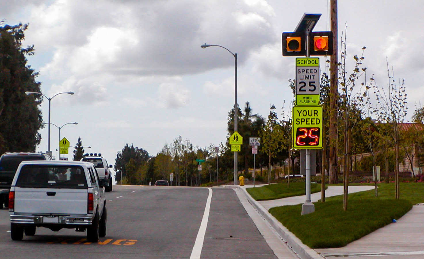 speedcheck school zone radar speed sign in camarillo, california