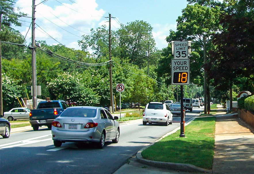 speedcheck radar speed sign in marietta, georgia