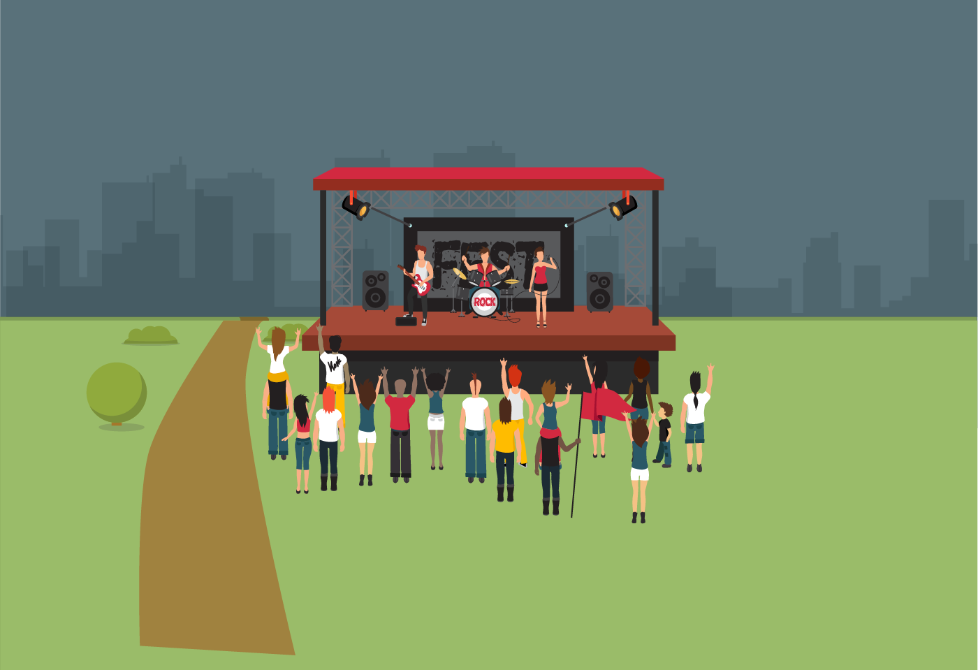 rock concert in the park