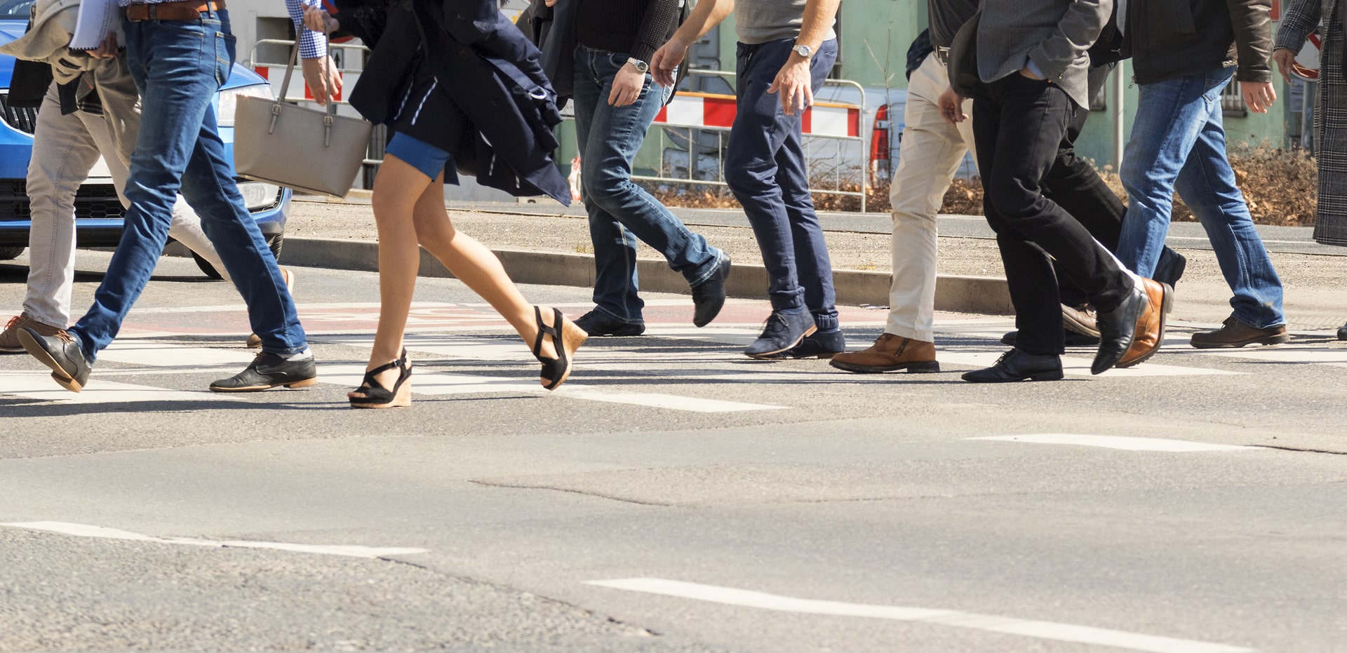 people crossing the street