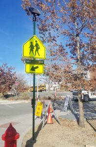 RRFB crosswalk sign outside AACT