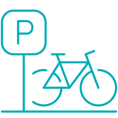 Free parking and secure bike lockup. Shower facilities, too!