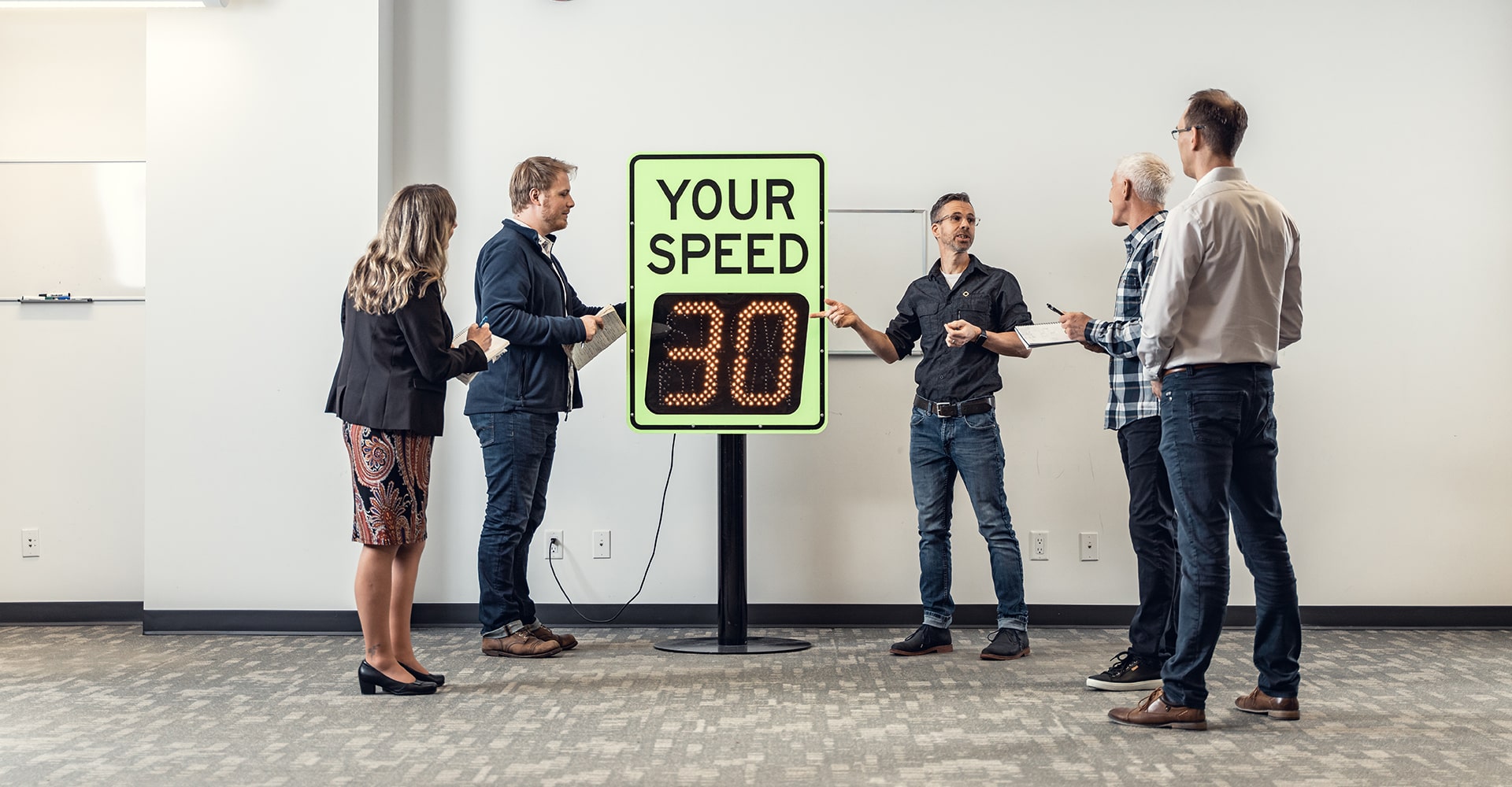 carmanah staff training speedcheck radar speed sign