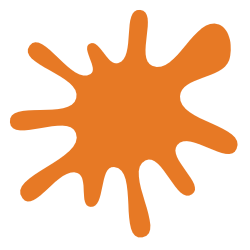 orange splash of paint