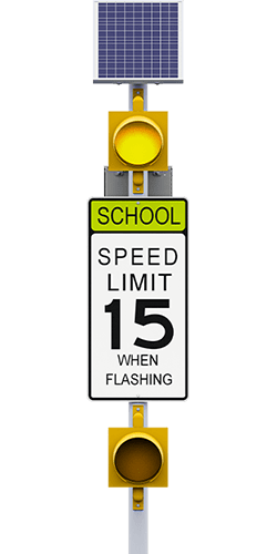 carmanah r829-g school zone speed limit flashing beacon system