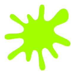 splash of yellow-green paint